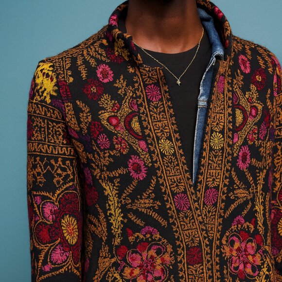 ANTHROPOLOGIE Moth Payton Floral Jacquard Cardigan - Picture 2 of 11